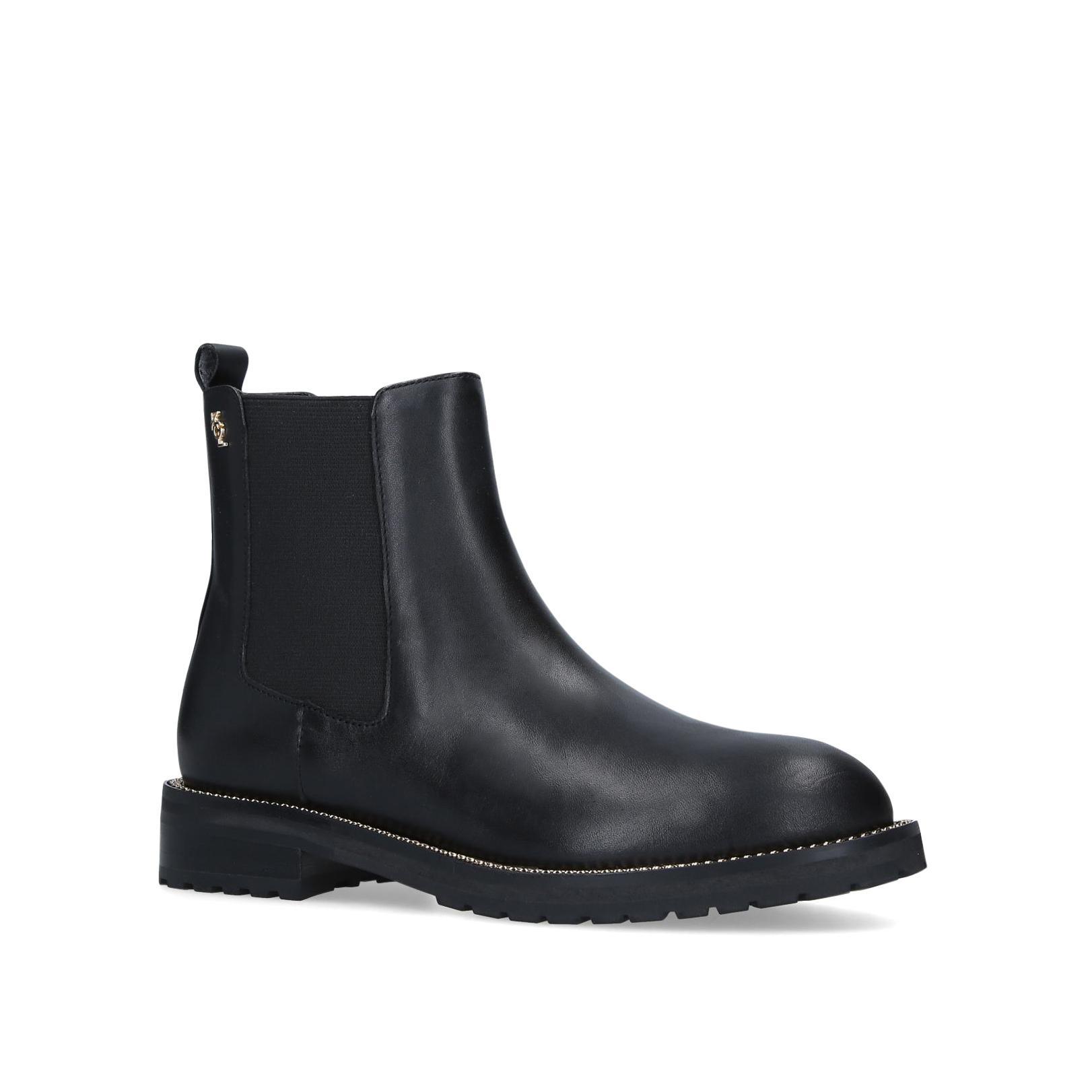 SIMONE Black Leather Ankle Chelsea Boots by KURT GEIGER LONDON