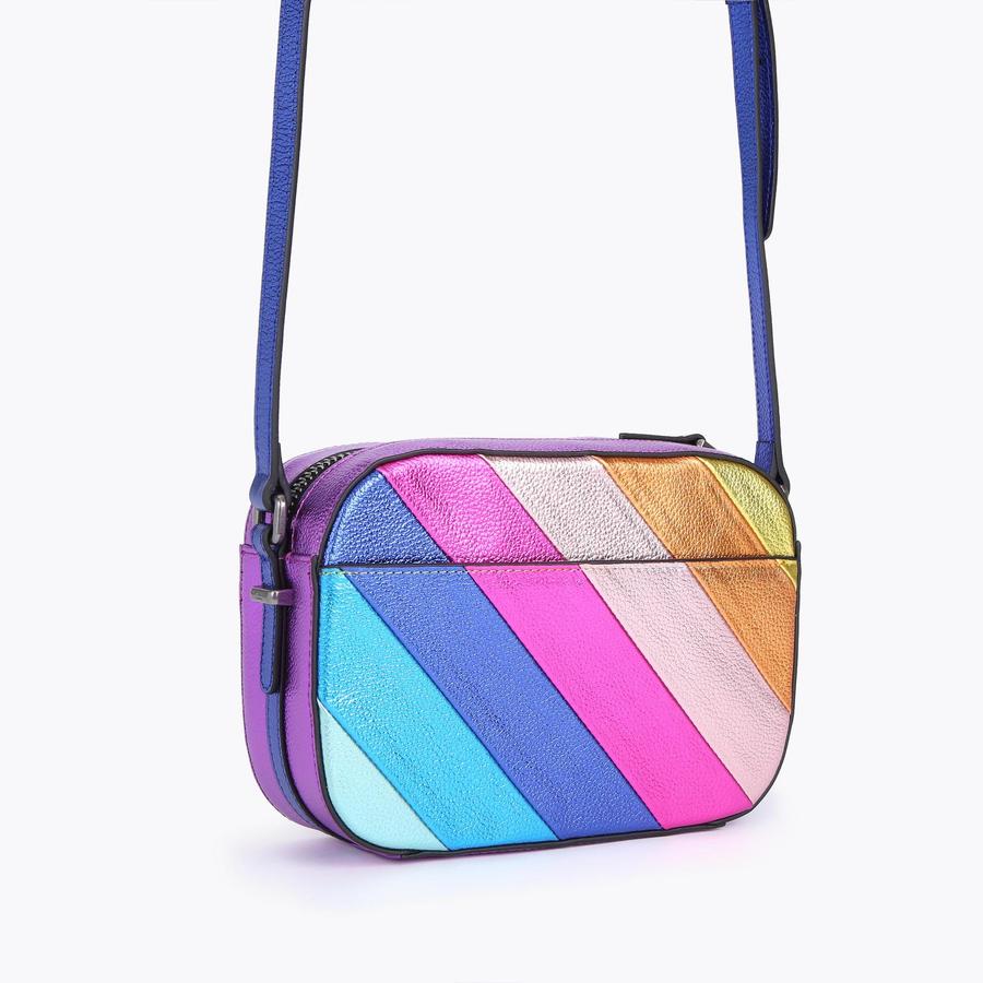KENSINGTON CROSS BODY Rainbow Leather Camera Bag by KURT GEIGER LONDON