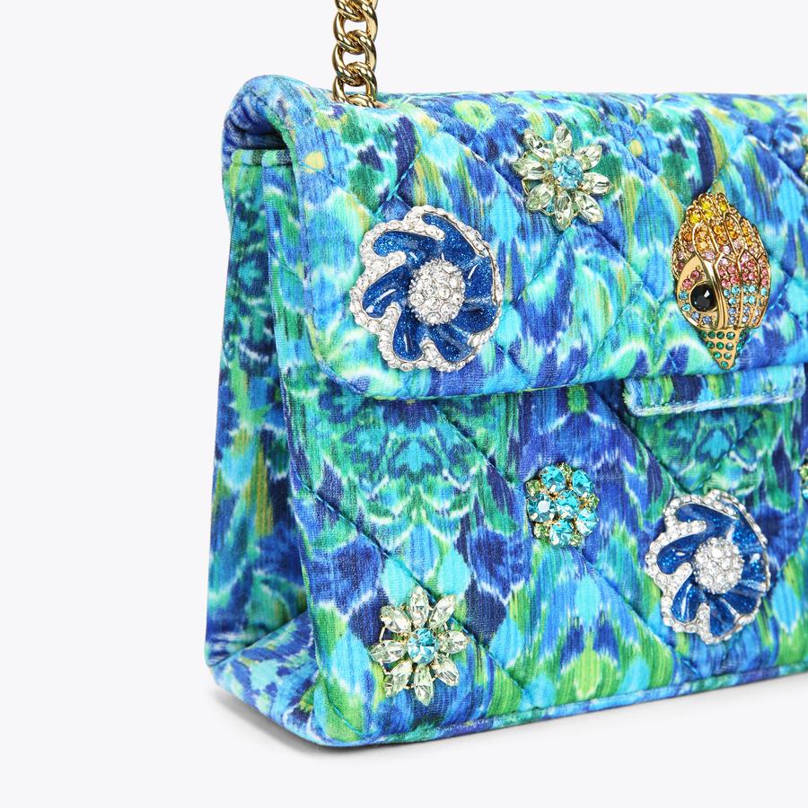 KENSINGTON STRING TOTE Blue Leather String Tote Bag by KURT