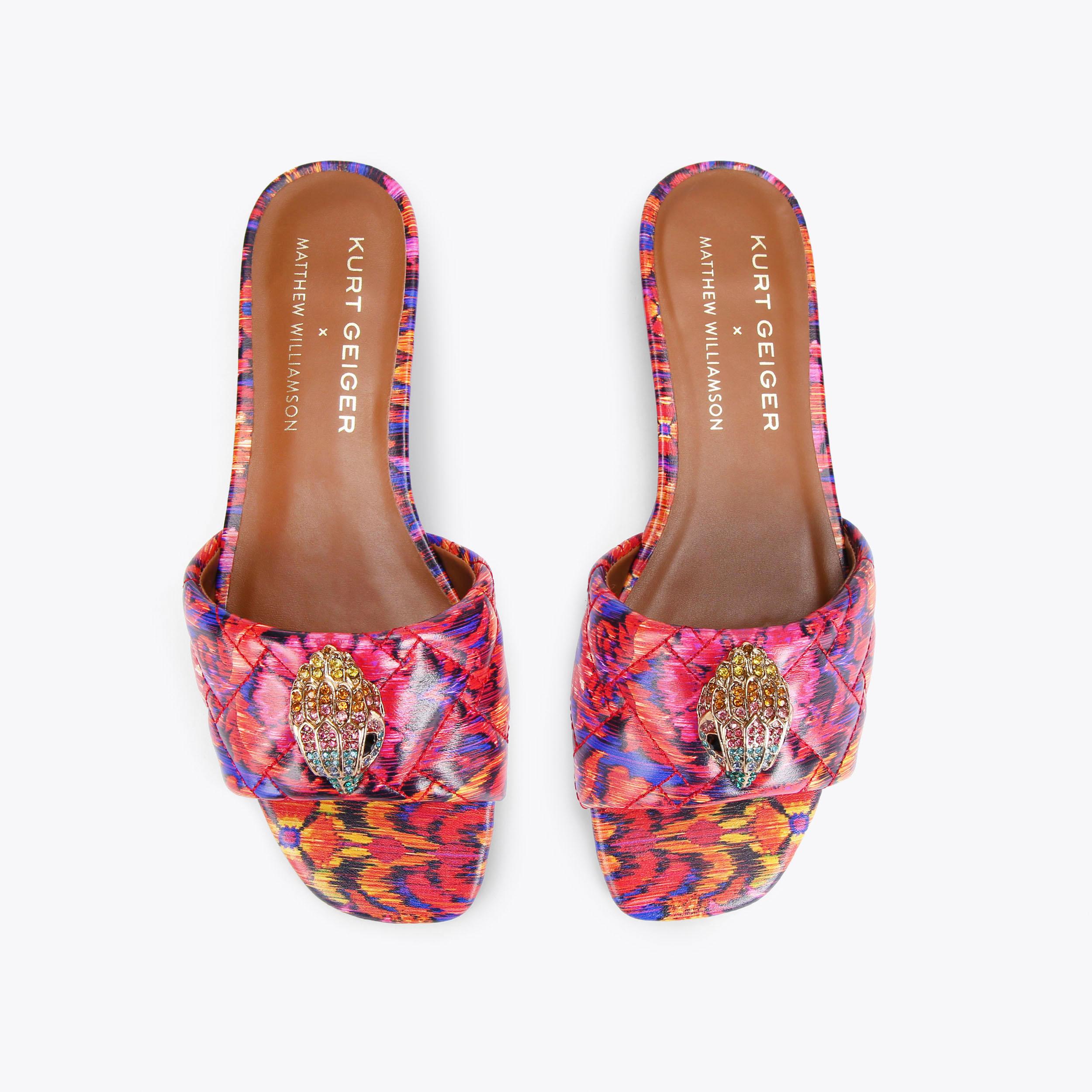 MW KENSINGTON FLAT SANDAL Fuchsia Slip On Sandals by KURT