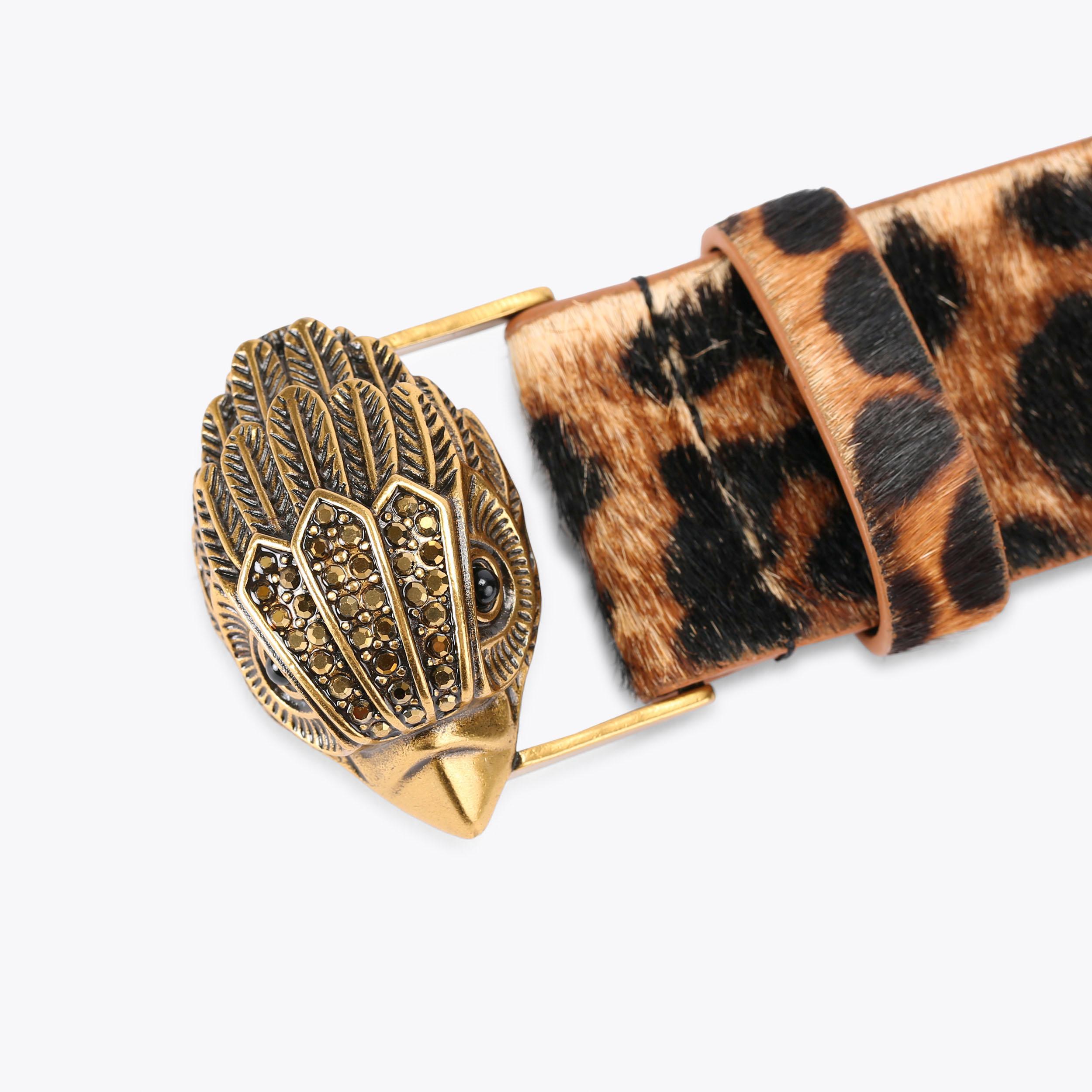Kurt Geiger Leopard Buckle Belt M/L Chelsea Belt - Brown Leather Designer Belt | Kurt Geiger main image 3