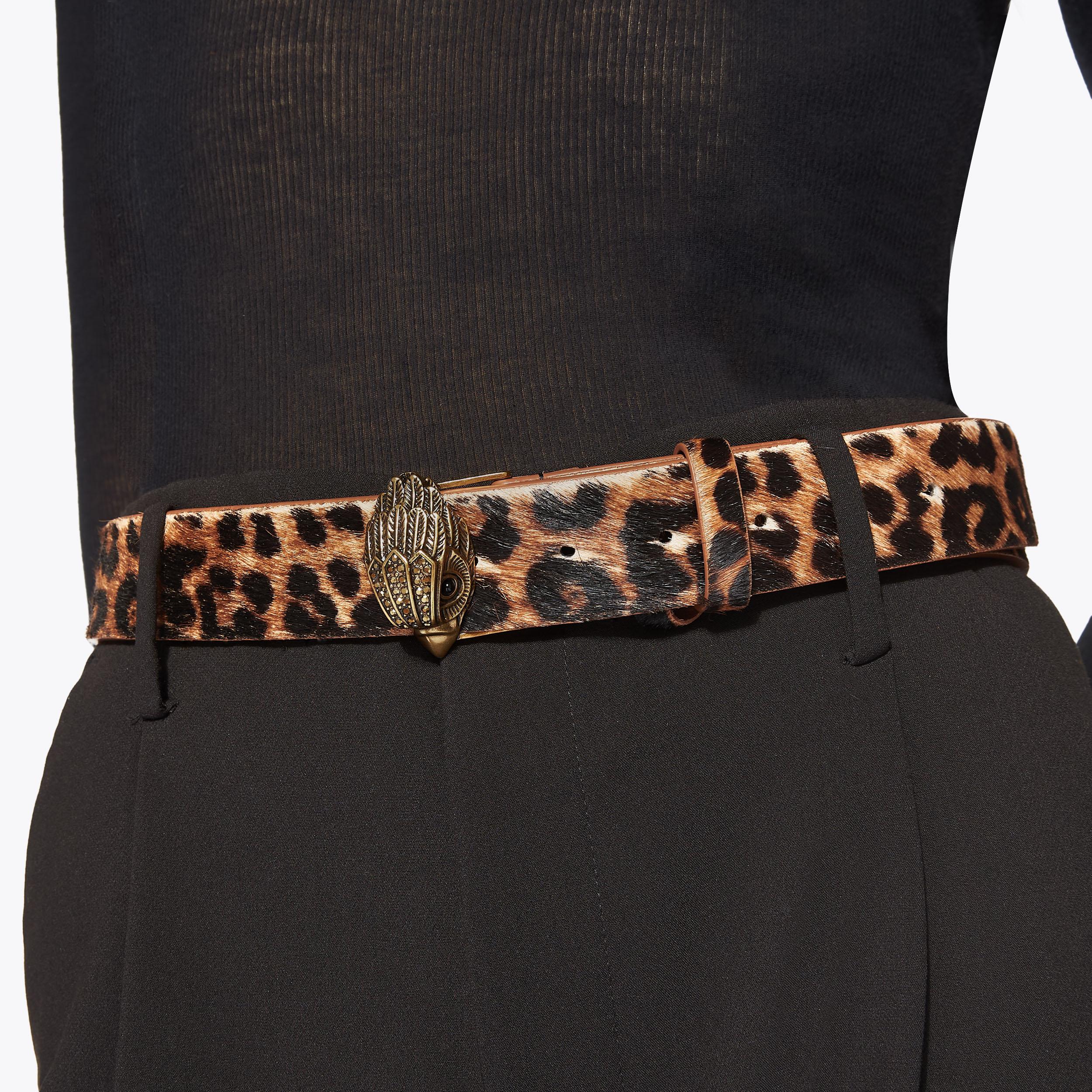 Kurt Geiger Leopard Buckle Belt M/L KENSINGTON 38 BELT Leopard Print Leather Belt by KURT GEIGER  main image 3
