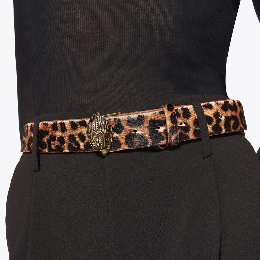 Kurt Geiger Leopard Buckle Belt M/L KENSINGTON 38 BELT Leopard Print Leather Belt by KURT GEIGER  main image 2