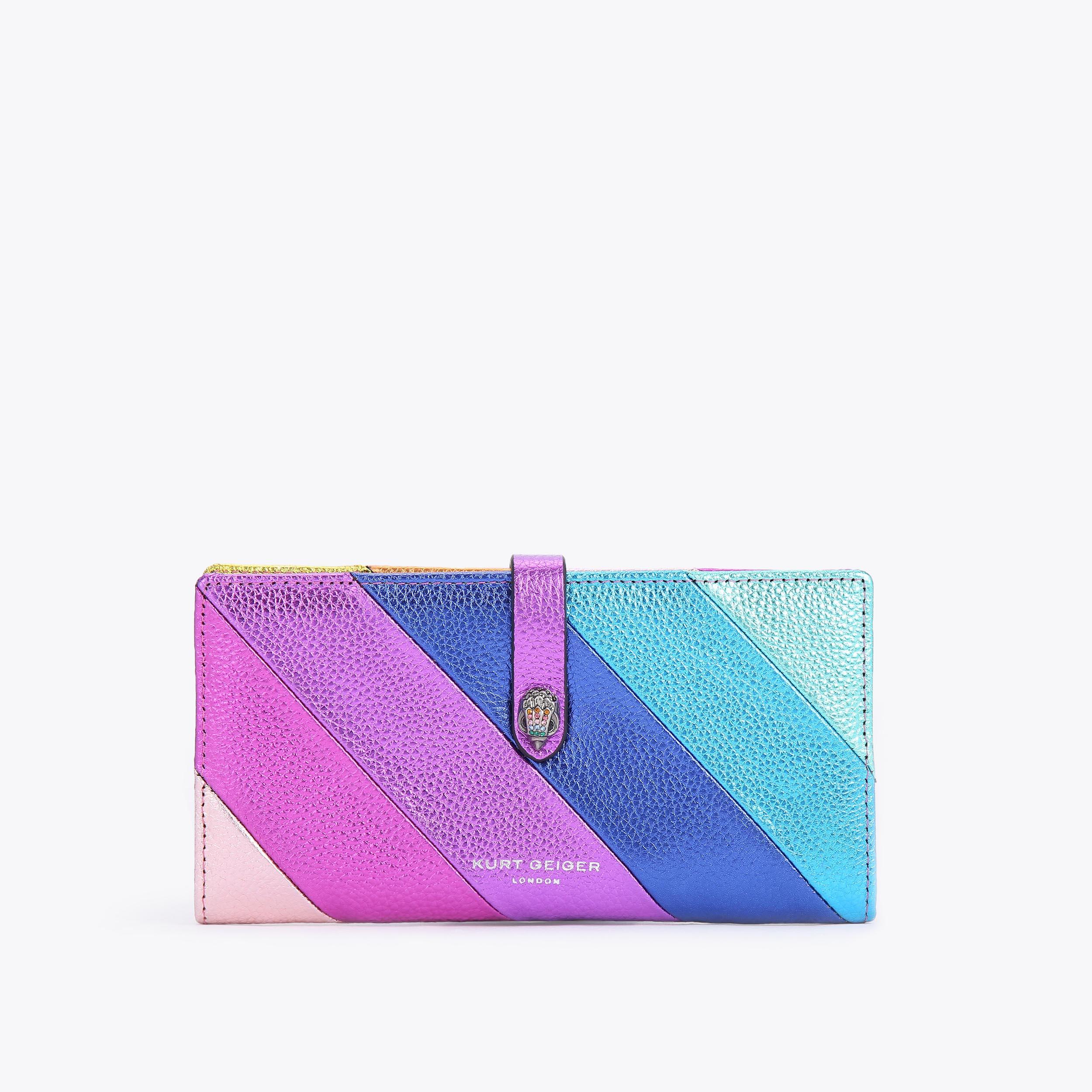 K STRIPE CHAIN WALLET Kensington Rainbow Stripe Leather Bag by KURT GEIGER  LONDON