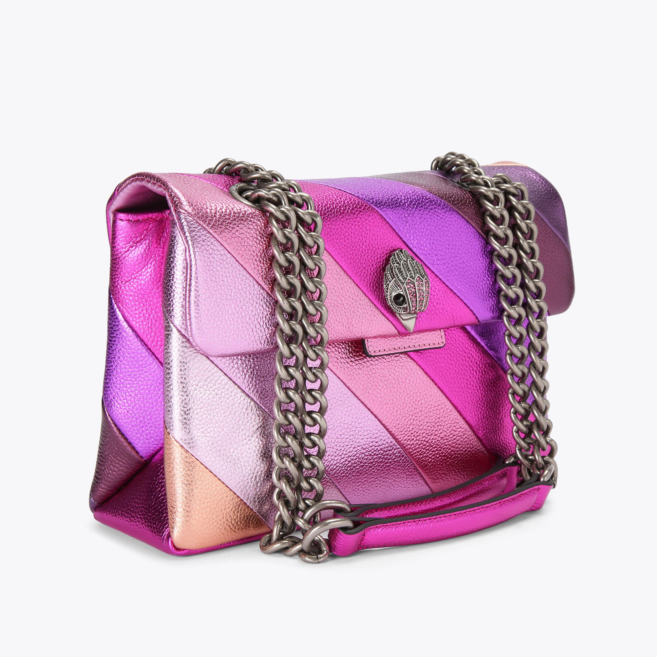KENSINGTON LEATHER Pink Stripe Leather Cross Body Purse by KURT GEIGER — free download