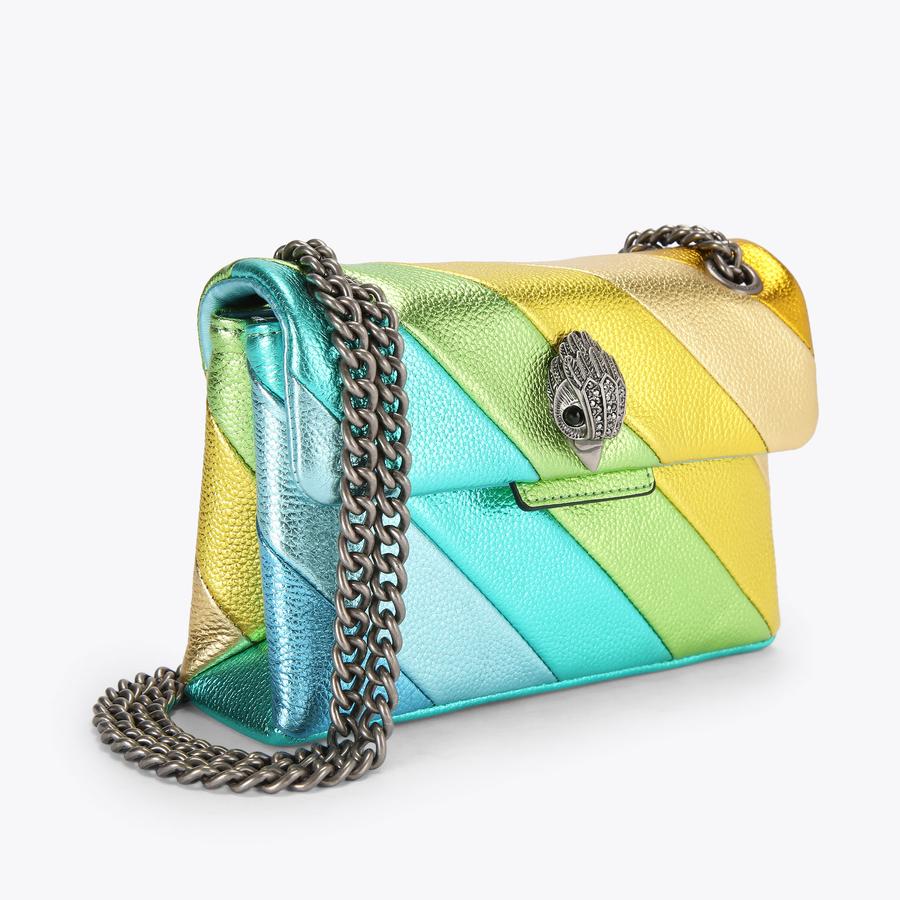 MINI KENSINGTON LEATHER Green Metallic Cross Body by KURT