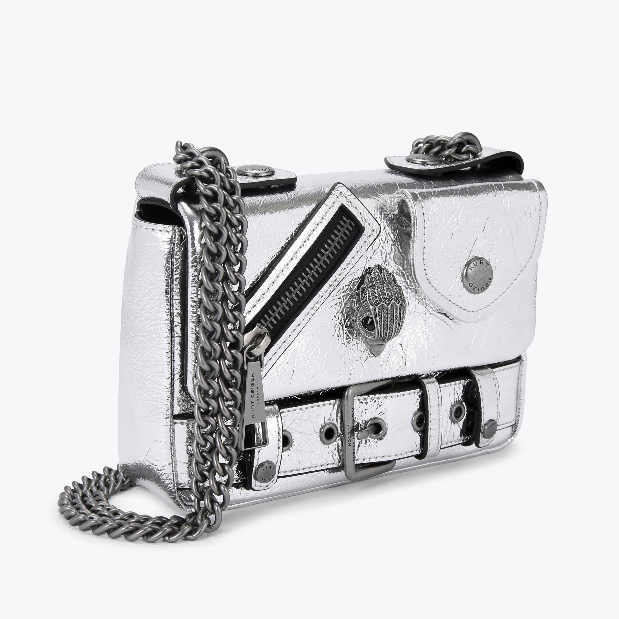 HACKNEY SM BAG Silver Cross Body Purse by KURT GEIGER LONDON HACKNEY SM BAG Silver Cross Body Purse by KURT GEIGER LONDON