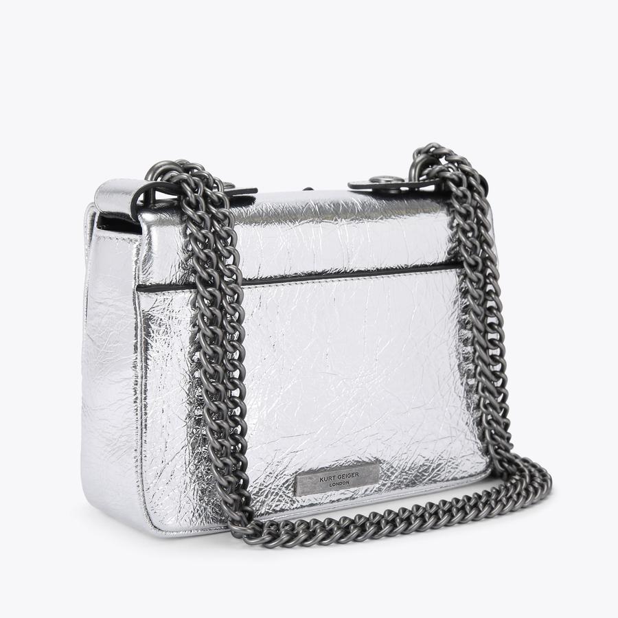 HACKNEY SM BAG Silver Cross Body Purse by KURT GEIGER LONDON