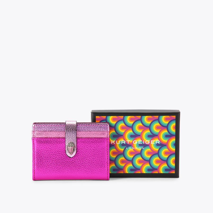 MULTI CARD LEATHER Pink Leather Card Holder by KURT GEIGER
