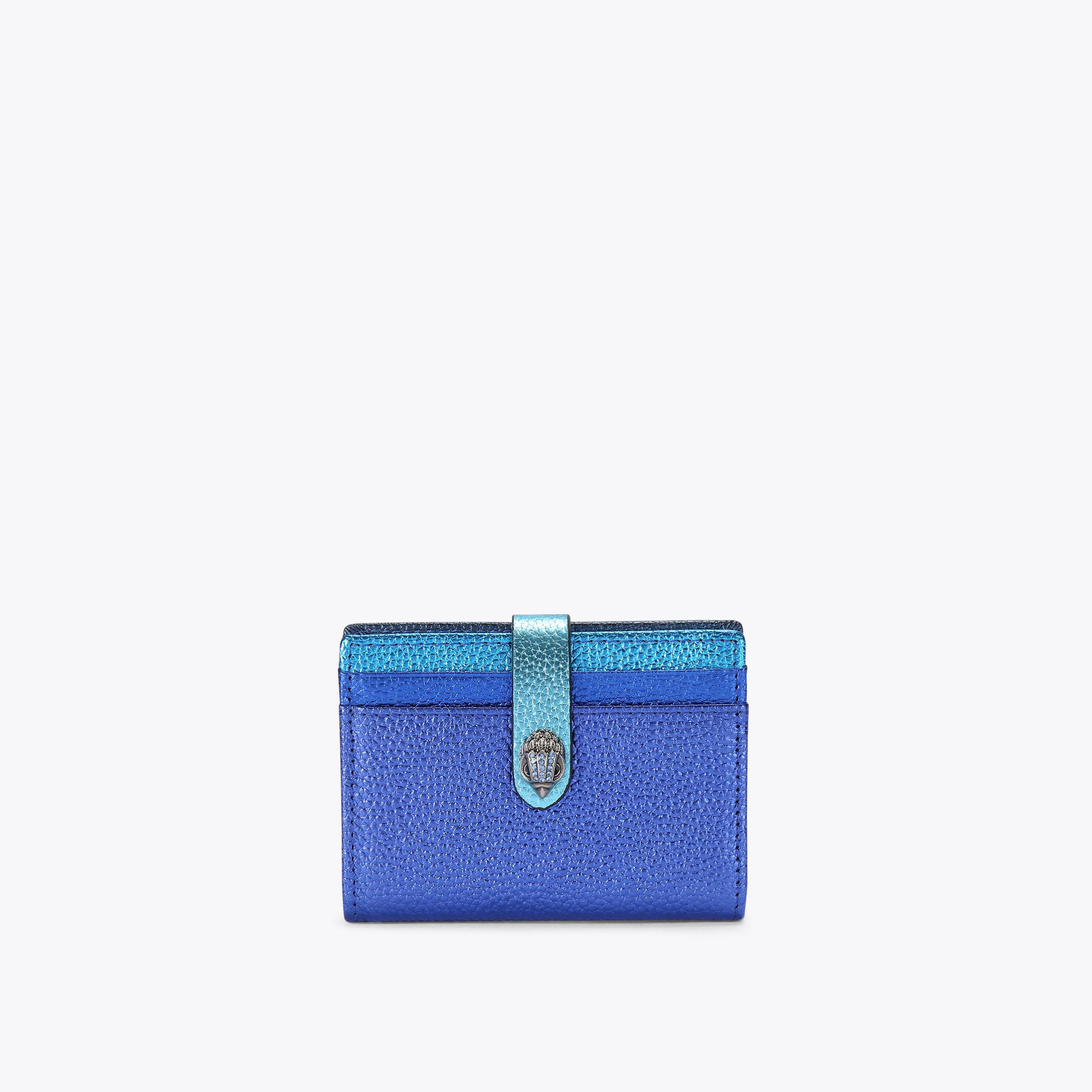正規品・関税込◆JILLSTUART◆Logo color cowhide card wallet MULTI CARD LEATHER Blue Leather Card Holder by KURT GEIGER