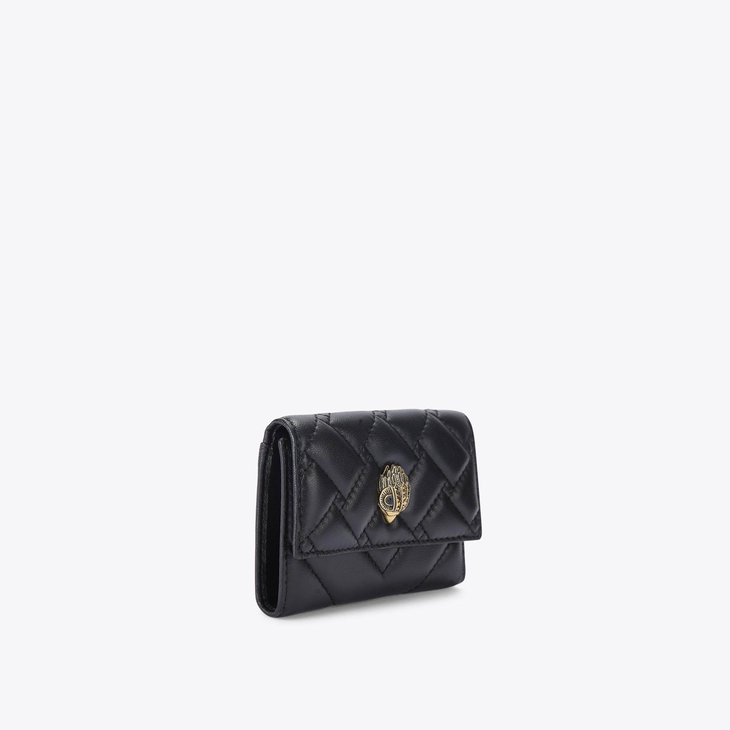 FLAP MULTI CARD HOLDER Black Quilted Purse by KURT GEIGER LONDON