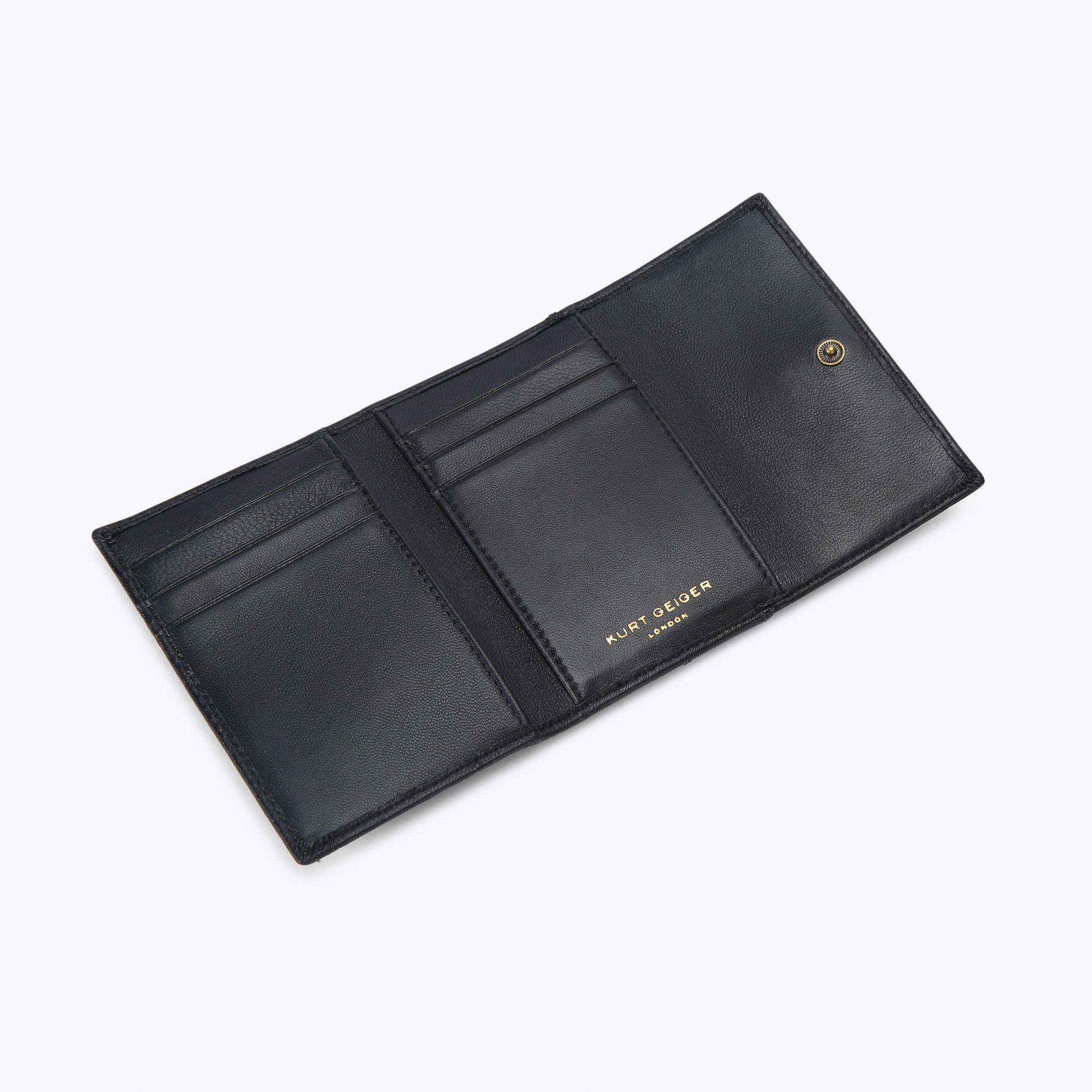 FLAP MULTI CARD HOLDER Black Quilted Purse by KURT GEIGER LONDON