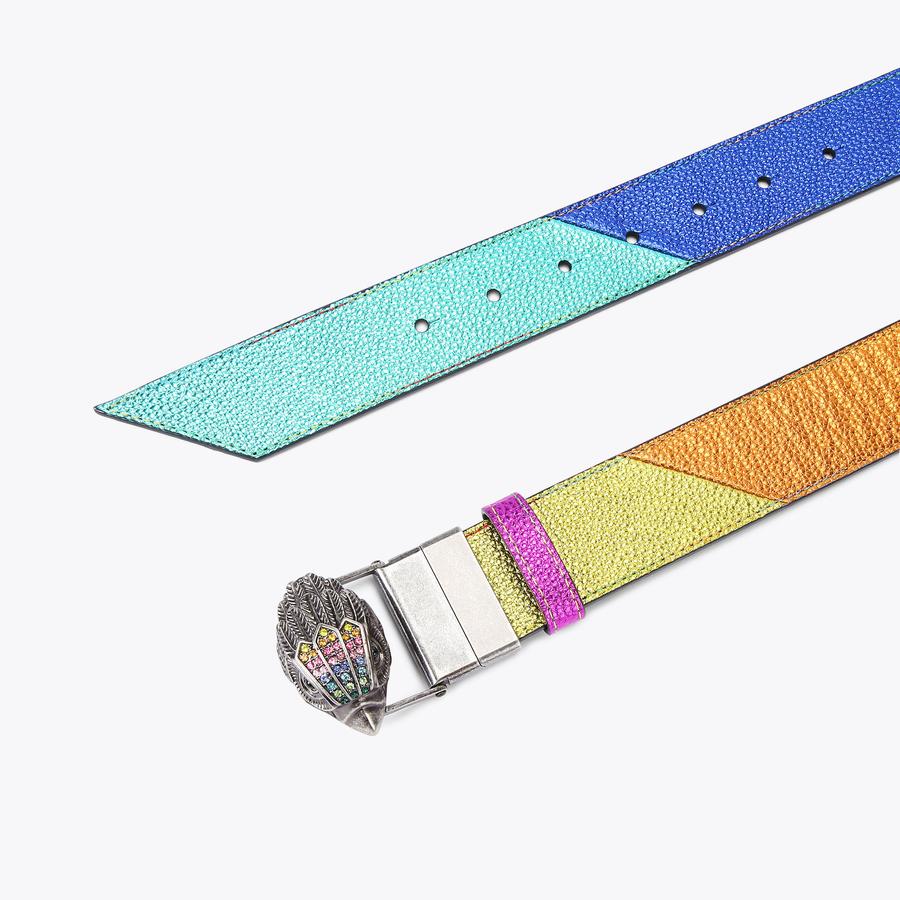 Rainbow Stripe Leather Eagle Belt | Kurt Geiger display picture 2