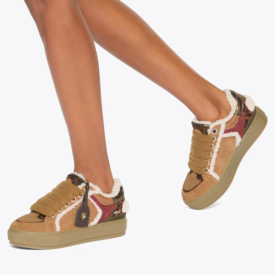 SOUTHBANK TAG Brown Suede Borg Sneaker by KURT GEIGER LONDON