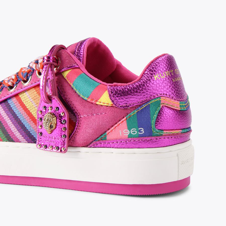 SOUTHBANK TAG Pink Leather Sneakers by KURT GEIGER LONDON