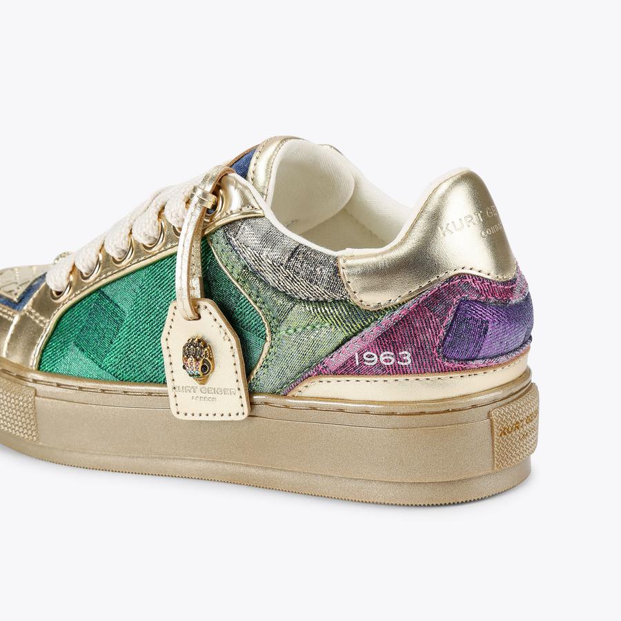 【送料&関税込】Golden  Leather Sneakers Kurt Geiger London Southbank Tag Sneakers | Gold | FARFETCH