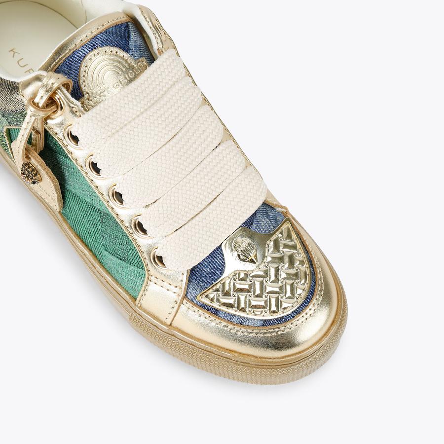 SOUTHBANK TAG Metallic Denim Sneaker by KURT GEIGER LONDON
