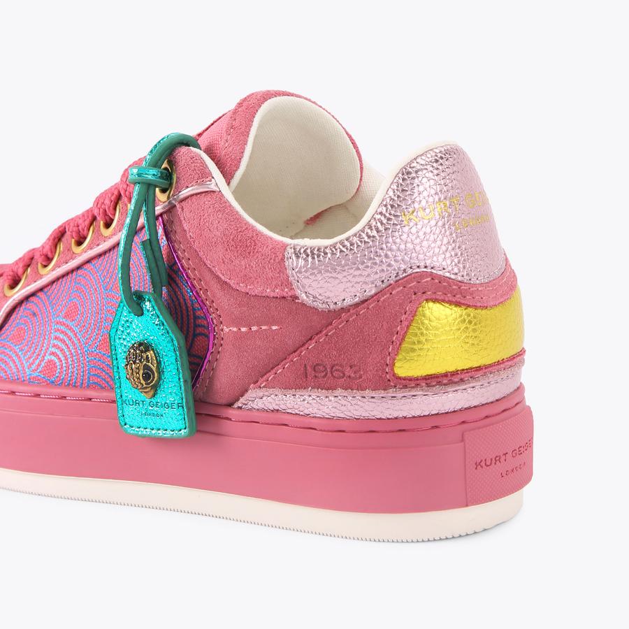 SOUTHBANK TAG Pink Suede Tag Sneaker by KURT GEIGER LONDON
