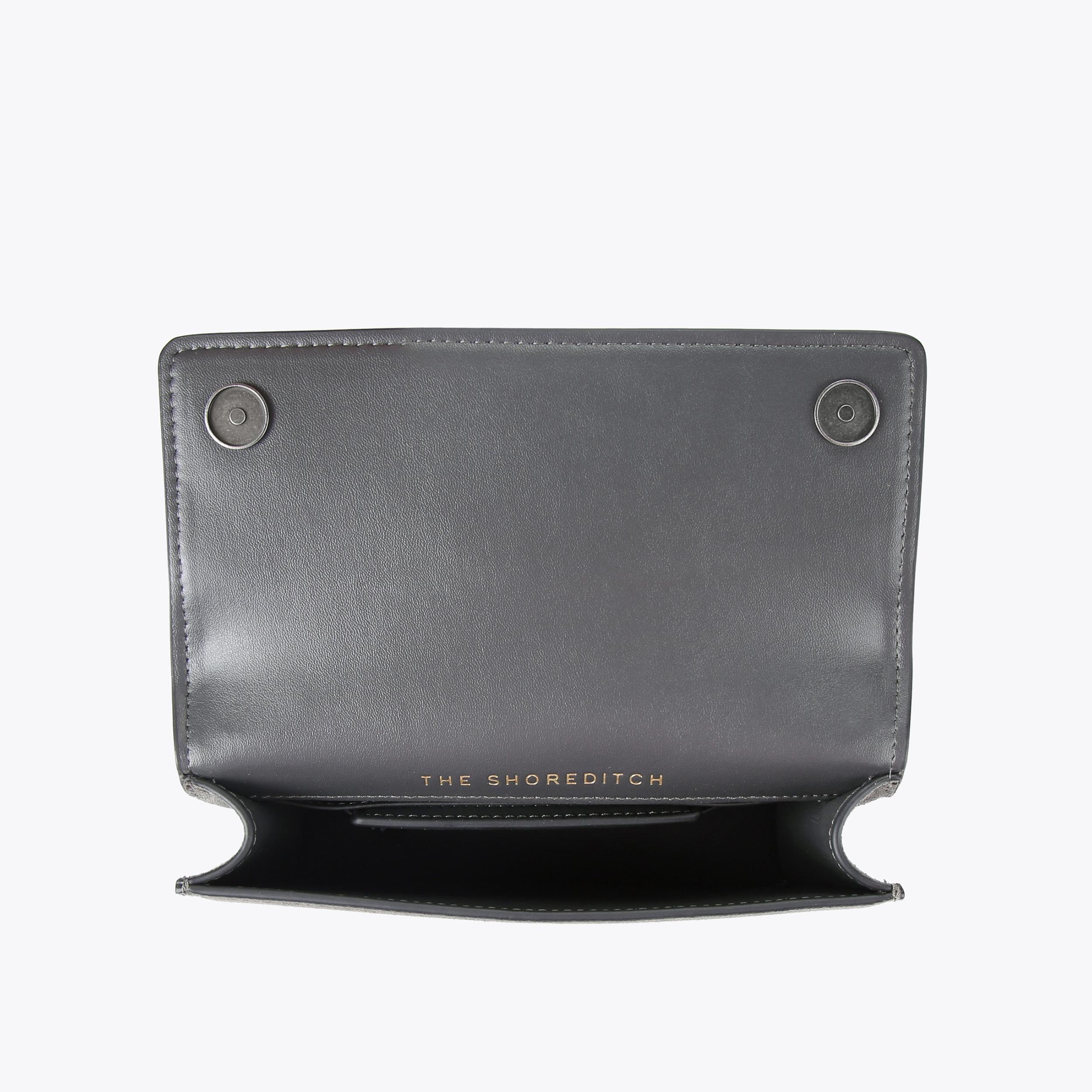 SM SHOREDITCH LEATHER Grey Suede Leather Cross Body Purse by KURT