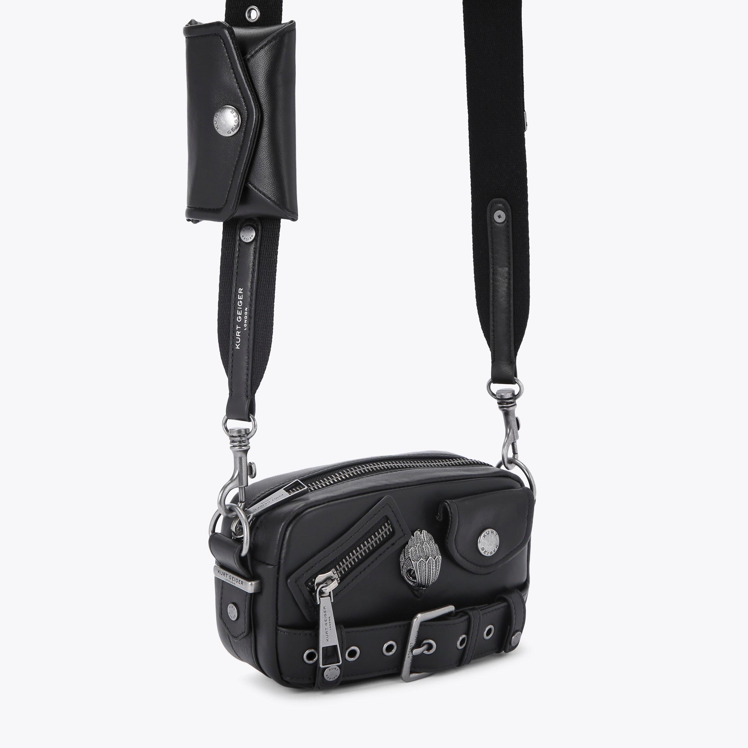 Kurt Geiger London Kensington Small Leather Camera Bag in Black