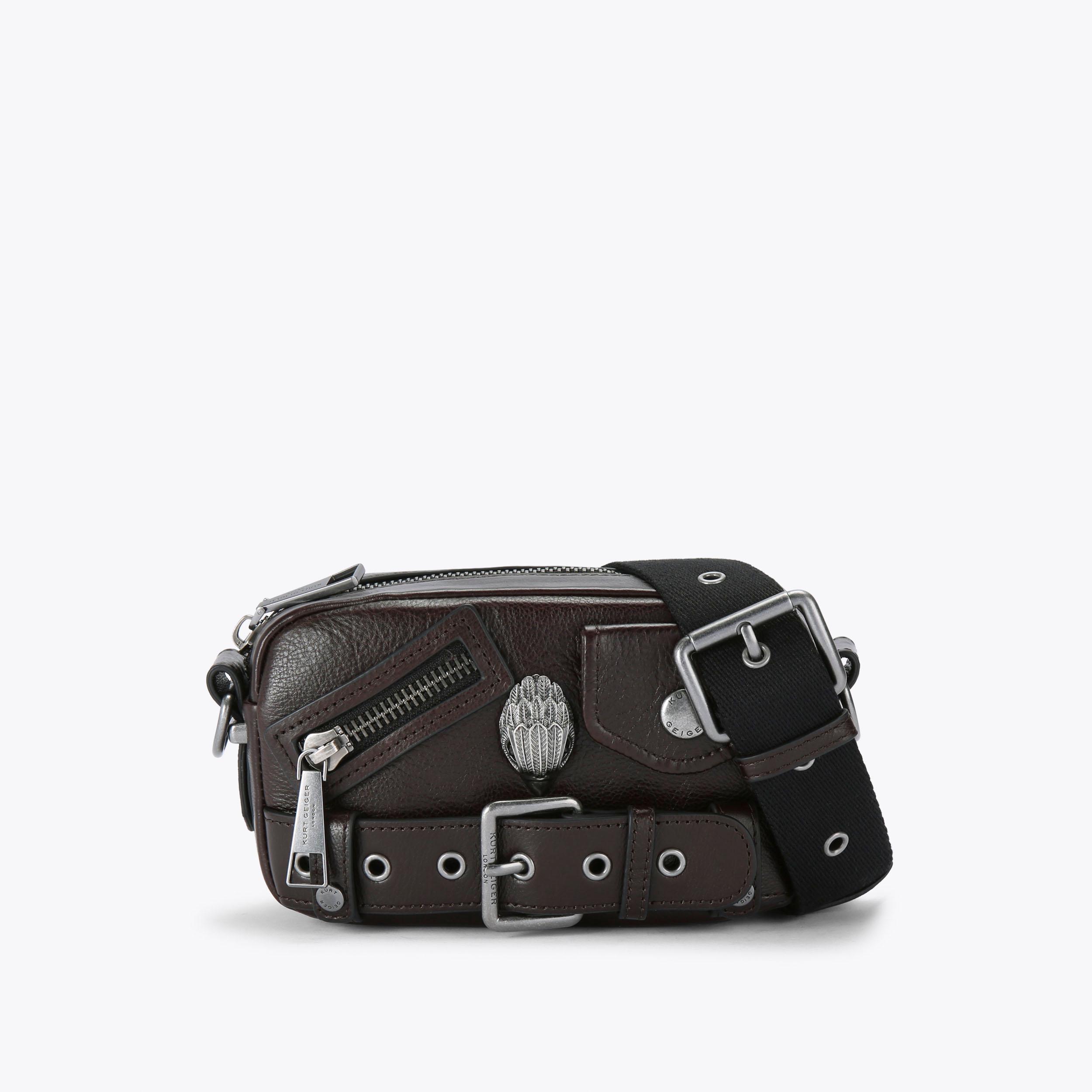 HACKNEY SM CAMERA BAG Dark Brown Camera Purse by KURT GEIGER