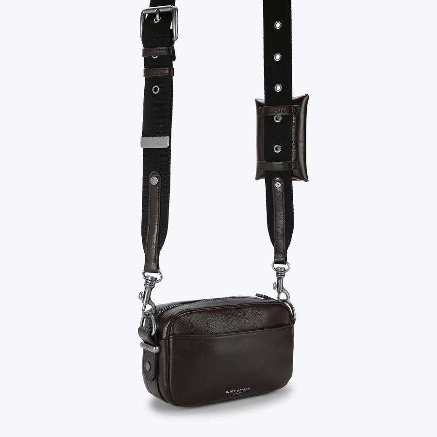 HACKNEY SM CAMERA BAG Dark Brown Camera Purse by KURT GEIGER LONDON