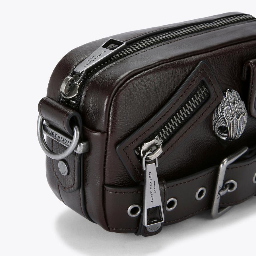 HACKNEY SM CAMERA BAG Dark Brown Camera Purse by KURT GEIGER LONDON