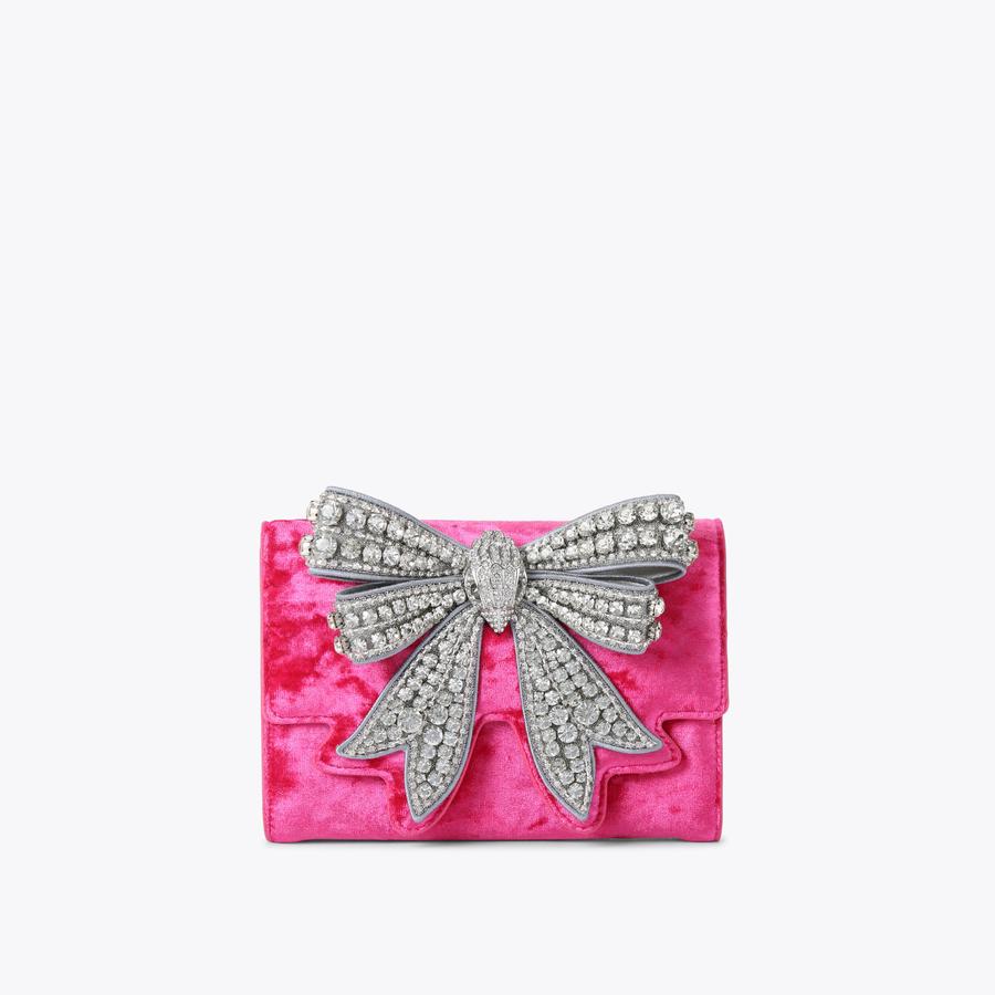 ショルダーバッグ・ポシェット +DEINET+ DEINET SIGNATURE WALLET IN PINK KDCWC4S5311 BOW SHOREDITCH CH WALLET Pink Velvet Wallet by KURT GEIGER