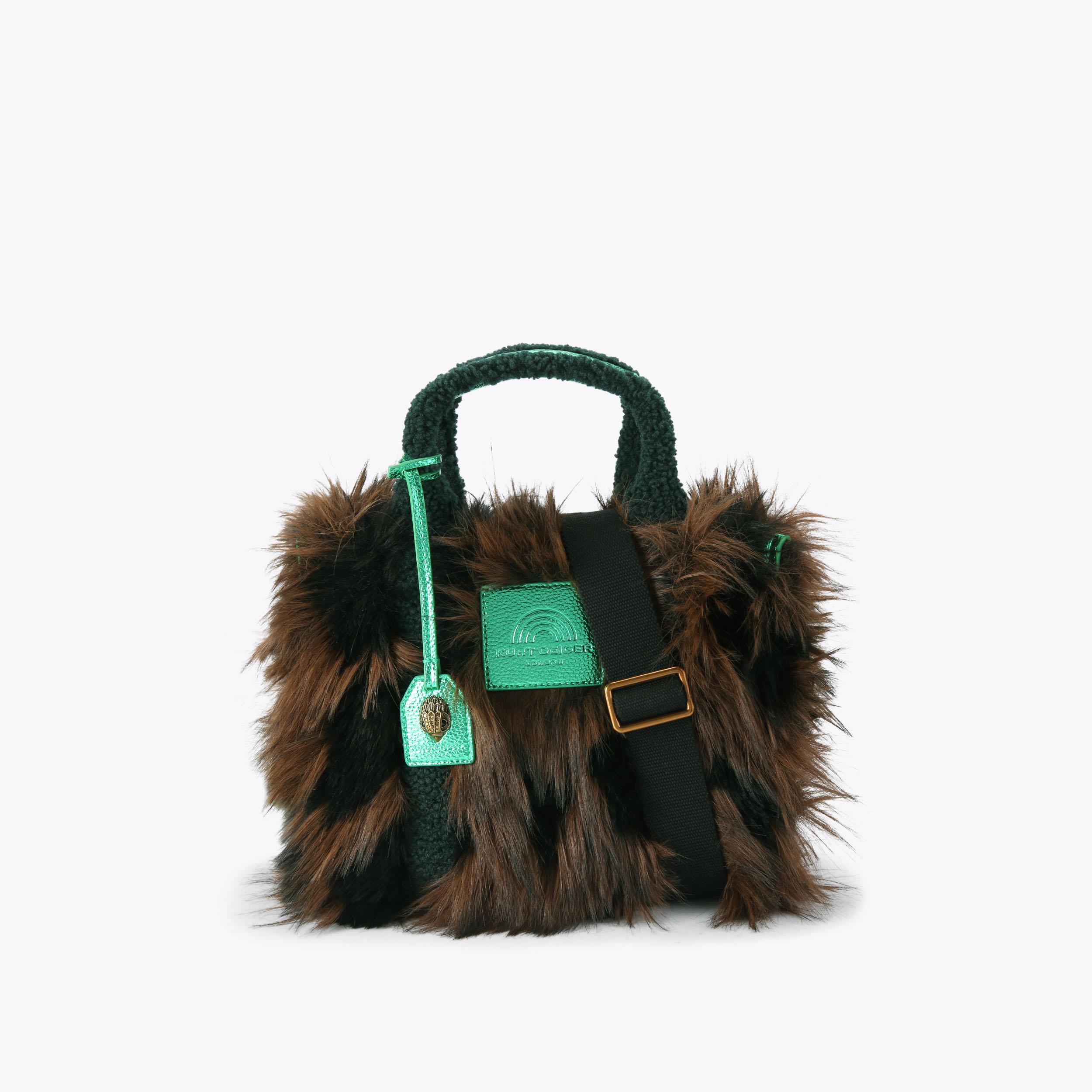 F FUR SM SOUTHBANK TOTE Brown Leopard Faux Fur Tote Purse by KURT
