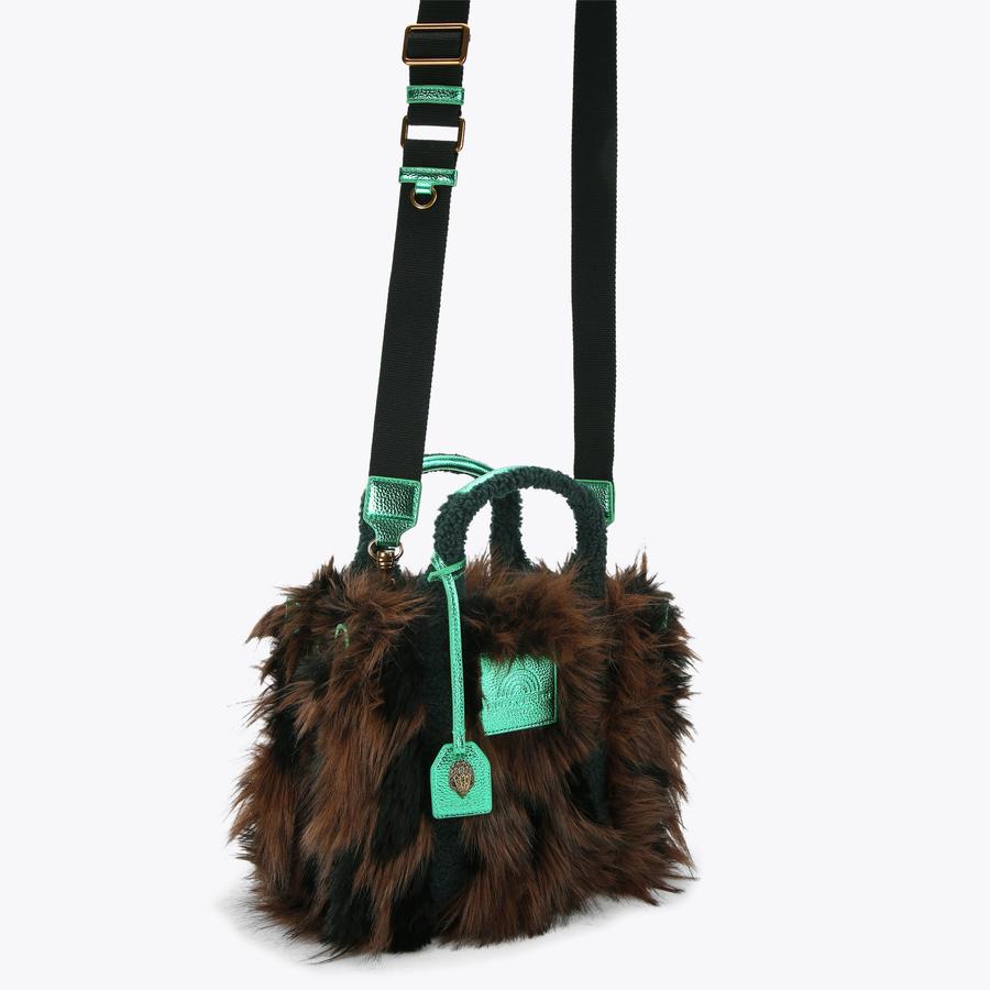 F FUR SM SOUTHBANK TOTE Brown Leopard Faux Fur Tote Purse by KURT