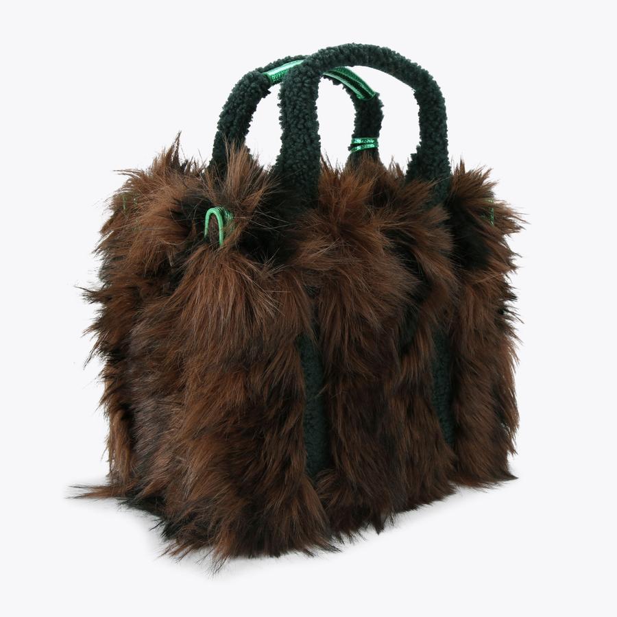 F FUR SM SOUTHBANK TOTE Brown Leopard Faux Fur Tote Purse by KURT