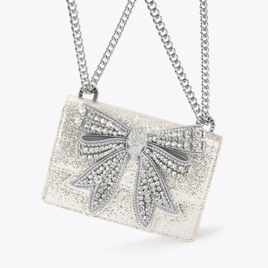 BOW SMALL SHOREDITCH Silver Cross Body Purse by KURT GEIGER