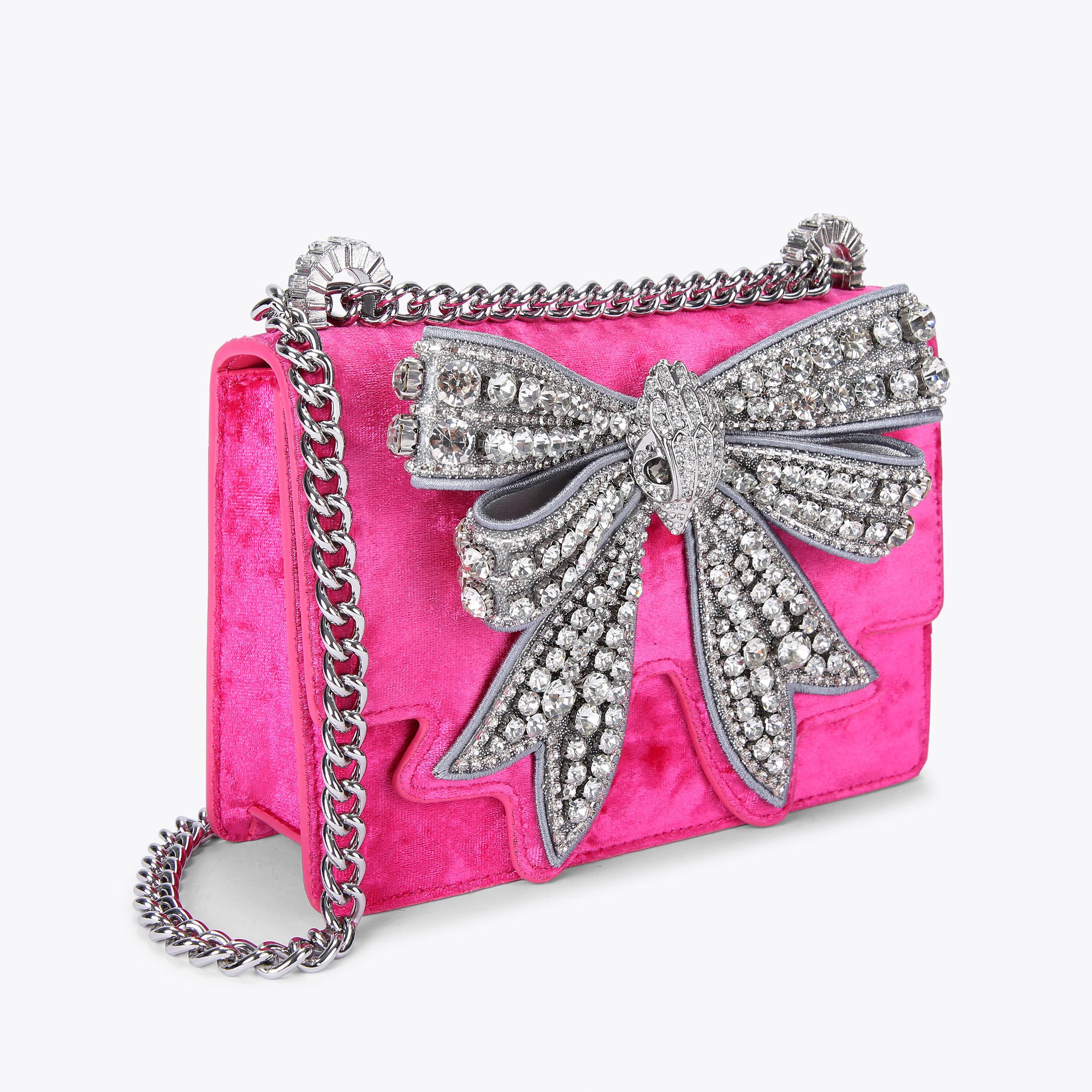 Pink bow handbag sale