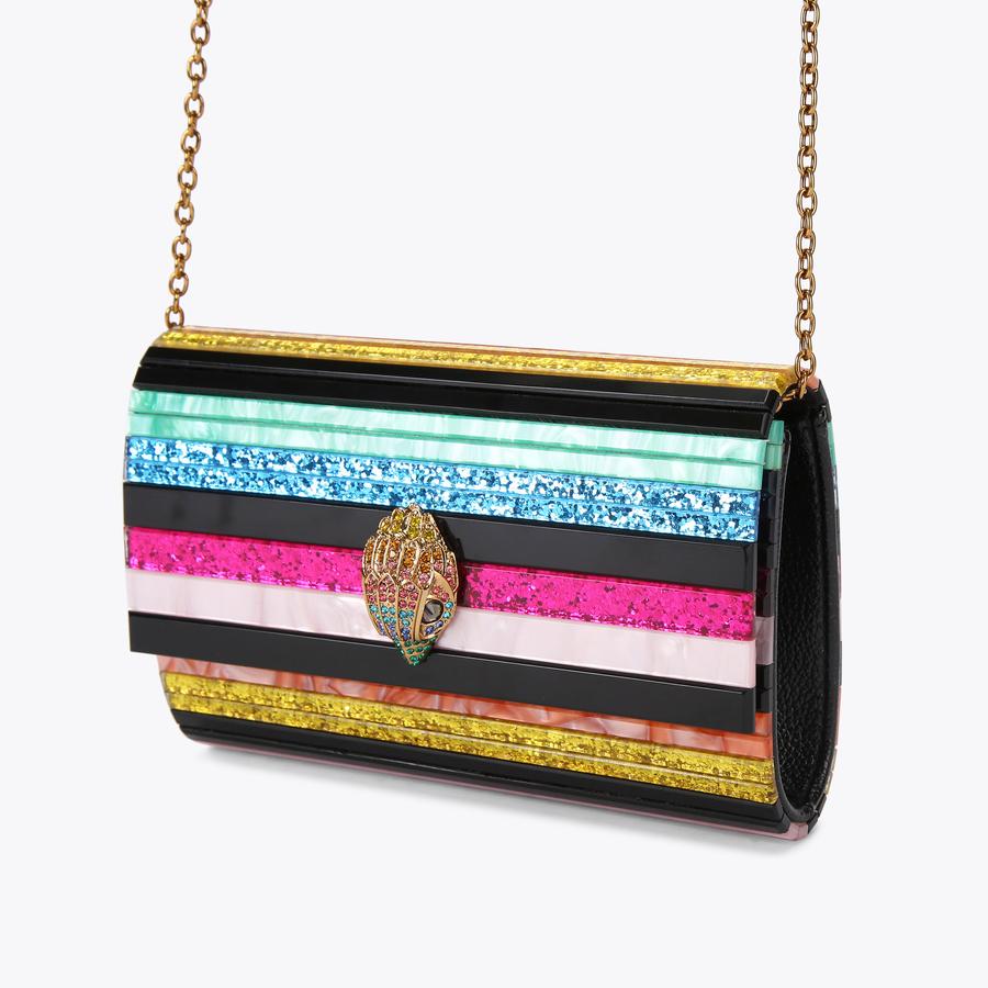 クラッチバッグ   PARTY EAGLE CLUTCH PARTY EAGLE CLUTCH Dark rainbow striped clutch by KURT
