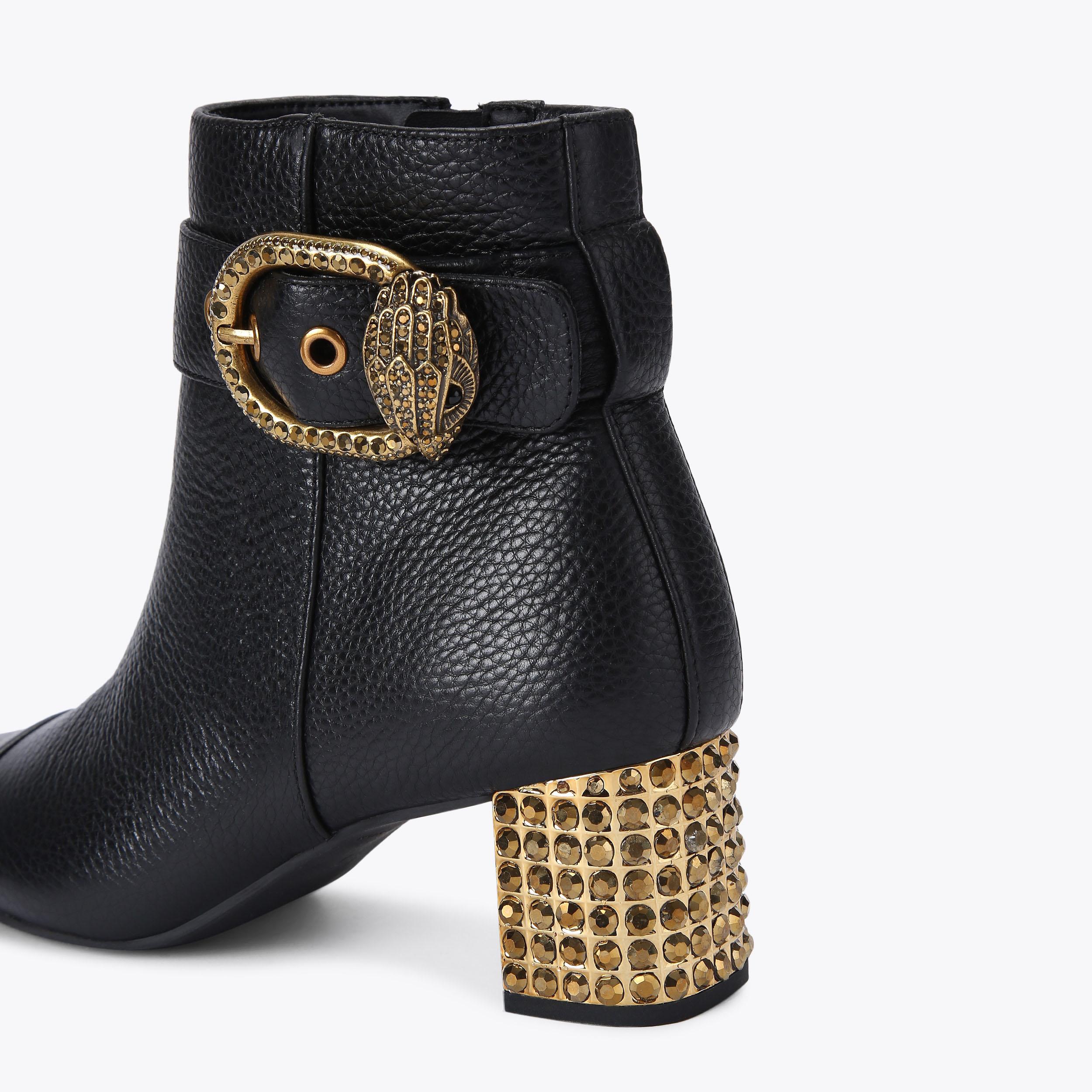 Bottes Motard Kurt Geiger - Cuir Noir - Boucle Et Zip - Taille 41 (7-8) - Neuves En Boîte