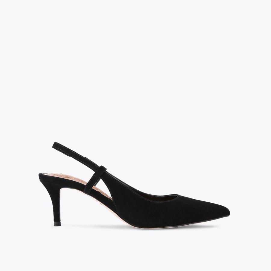 Belgravia Sling Black Velvet Heels | Kurt Geiger