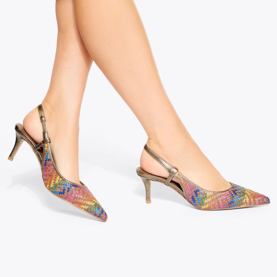 BELGRAVIA SLING Raffia Woven Slingback Heel by KURT GEIGER