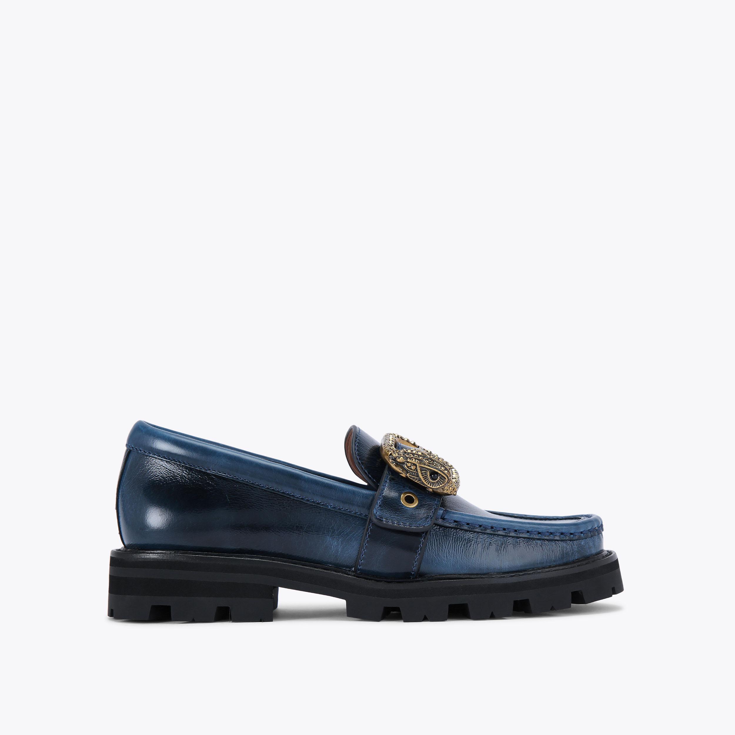 MAYFAIR CHUNKY LOAFER Blue Slip On Loafer by KURT GEIGER LONDON MAYFAIR CHUNKY LOAFER Blue Slip On Loafer by KURT GEIGER LONDON