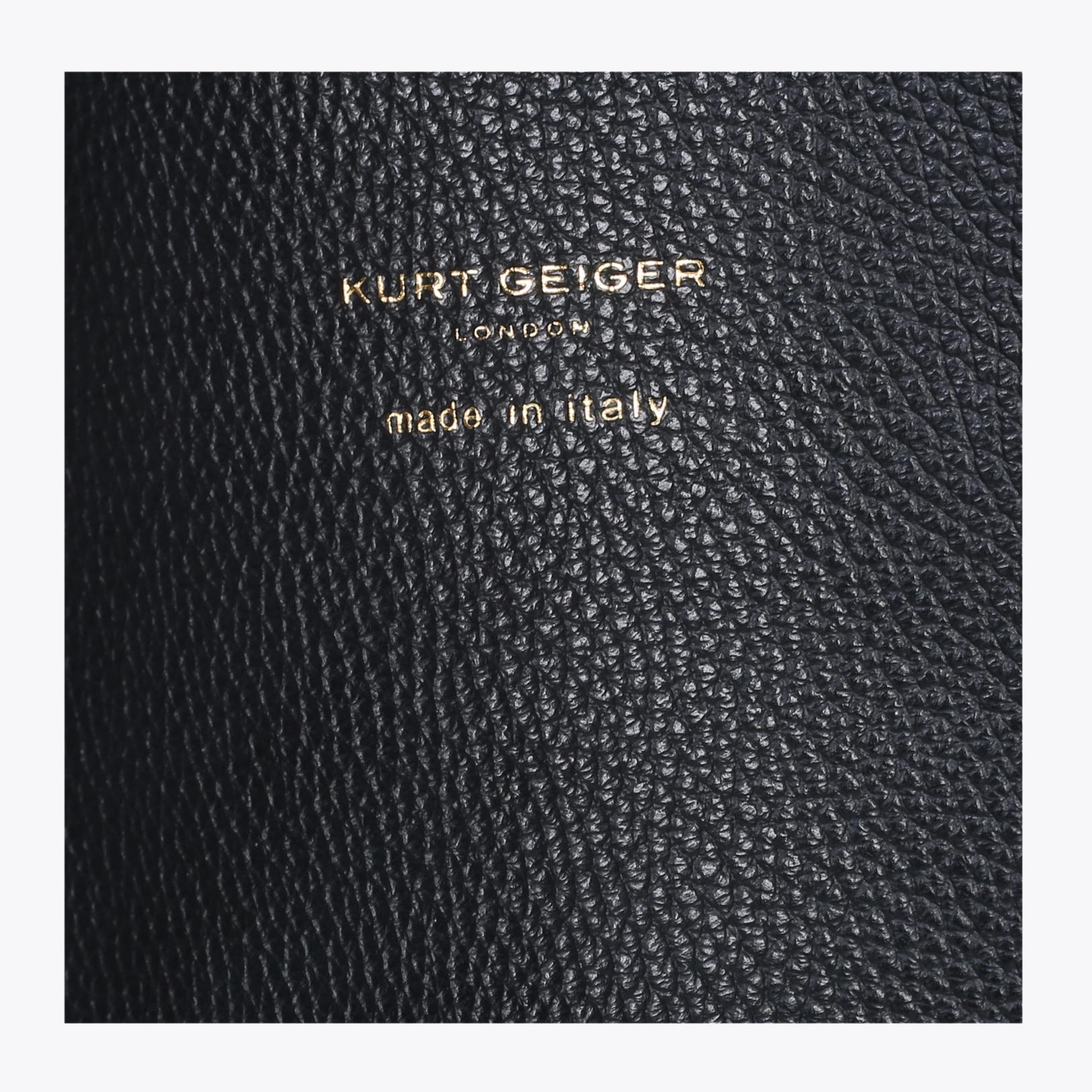 VIOLET HORIZONTAL TOTE Black Leather Tote Bag by KURT GEIGER LONDON
