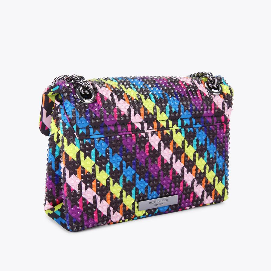 MINI KENSINGTON SM CRYSTA Houndstooth Rainbow Purse by KURT