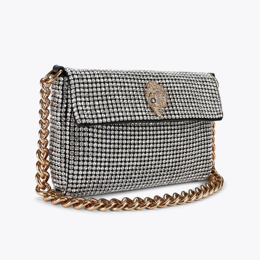 KURT GEIGER LONDON MINI selling TWEED GINGHAM CHAIN STRAP SHOULDER BAG