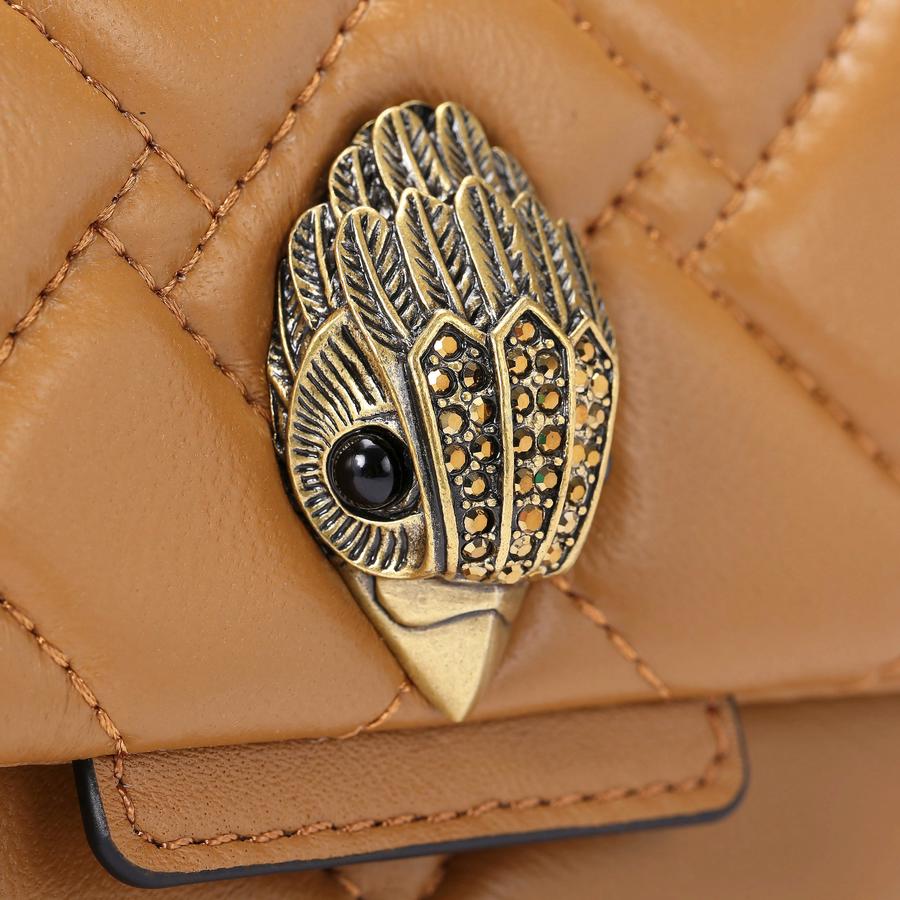 LEATHER MINI KENSINGTON Camel leather cross body purse by KURT