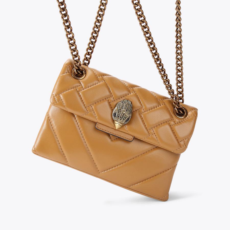 LEATHER MINI KENSINGTON Camel leather cross body purse by KURT