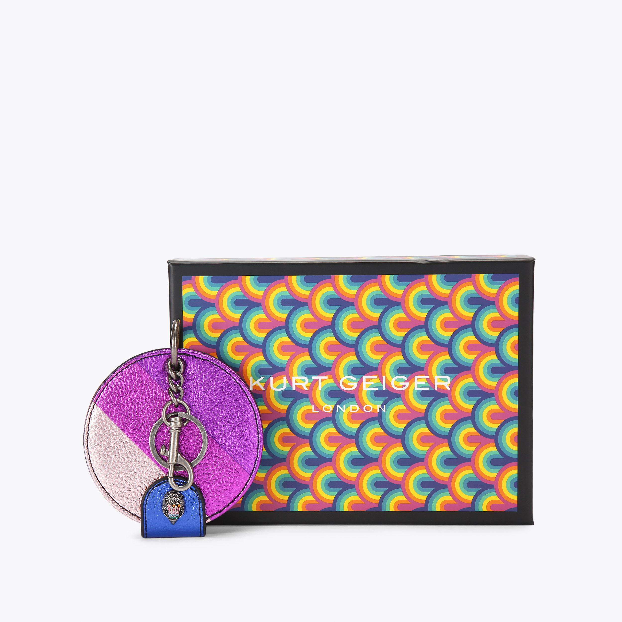 MIRROR KEYRING Striped Mirror Keyring by KURT GEIGER LONDON