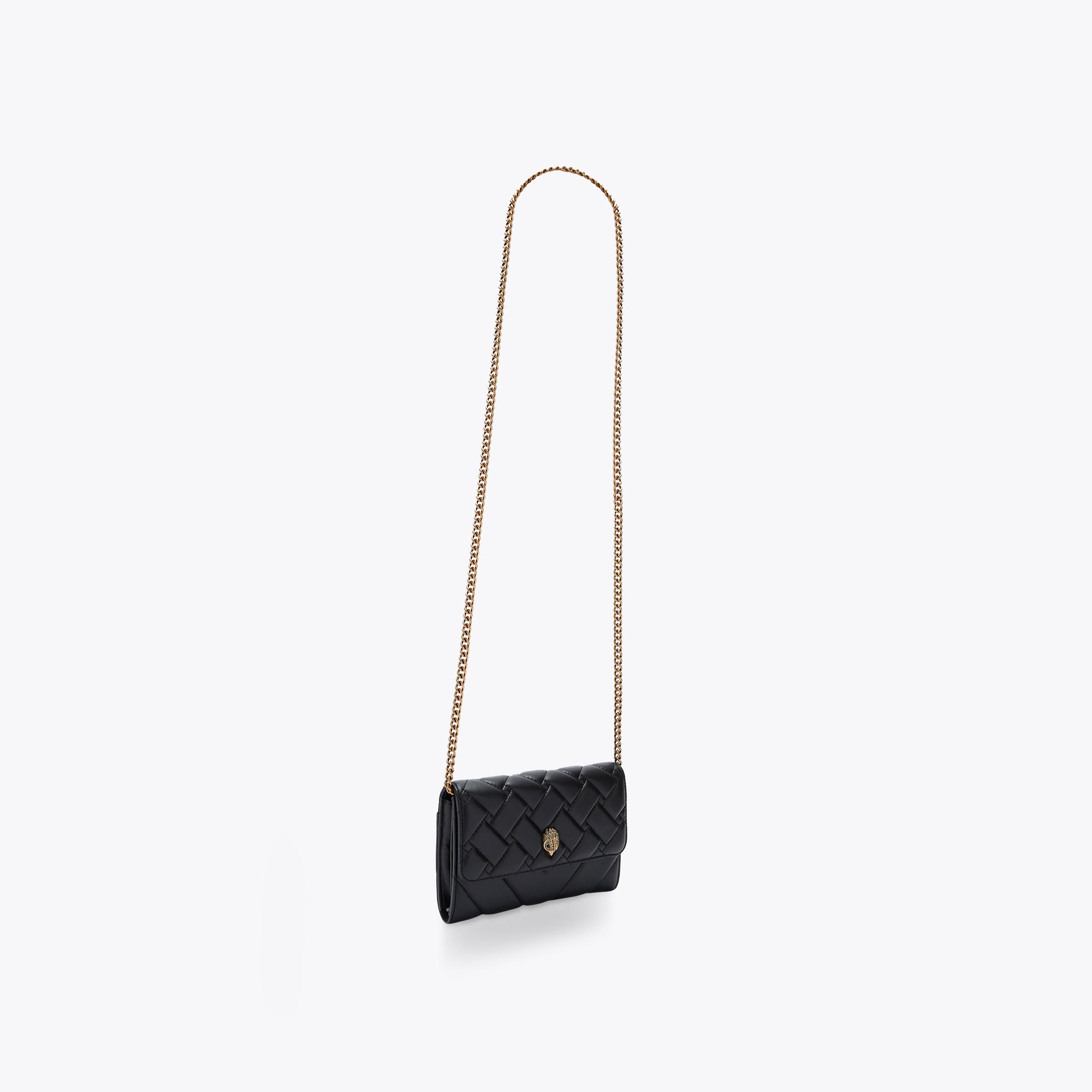 KENSINGTON CHAIN WALLET Black Leather Wallet by KURT GEIGER