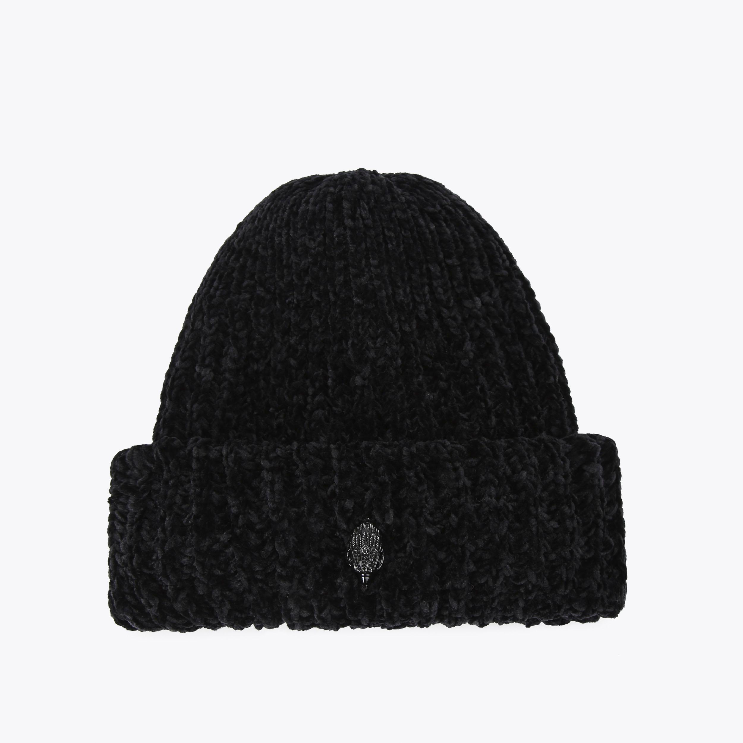 COSY EAGLE BEANIE Black Knitted Beanie Hat by KURT GEIGER LONDON