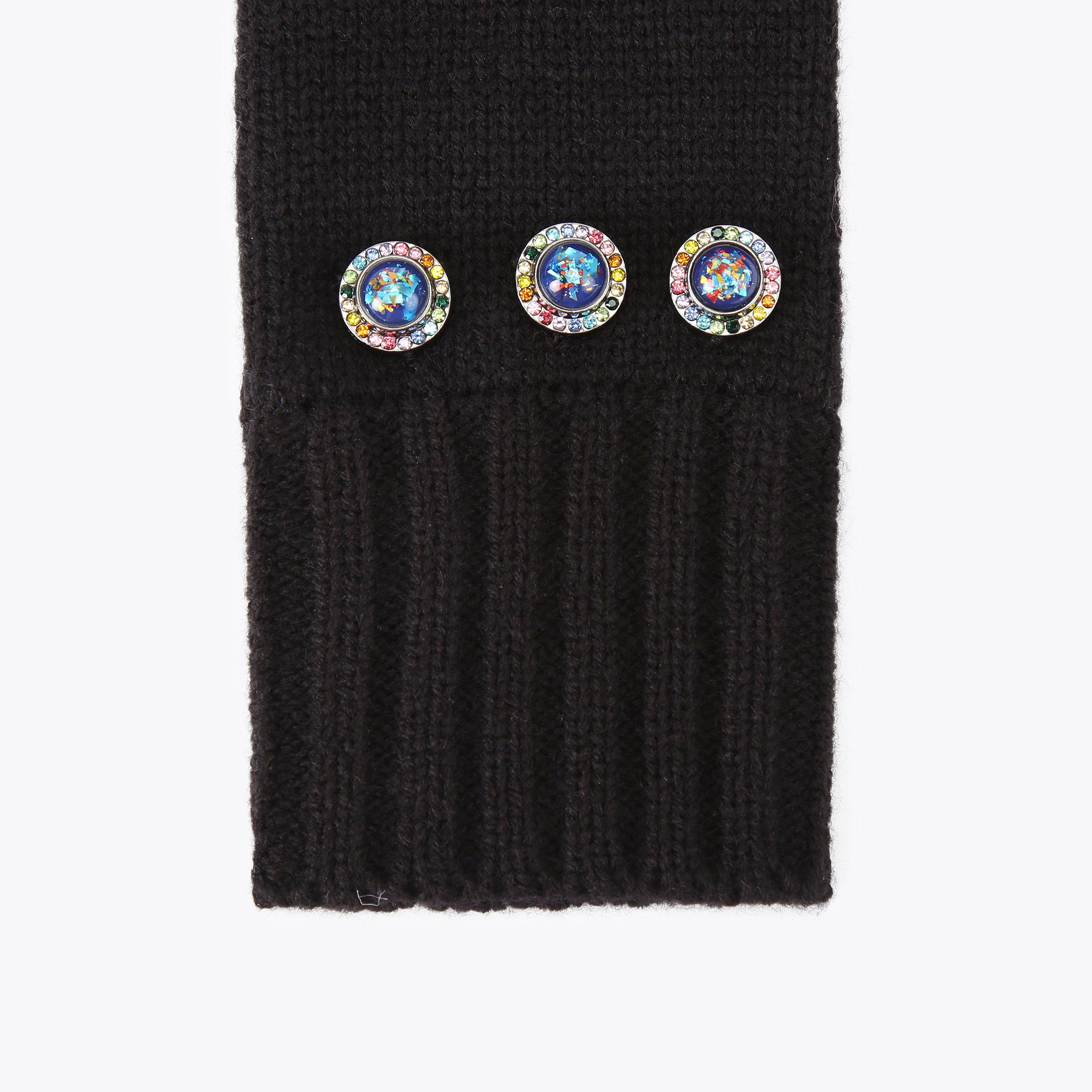 OCTAVIA KNIT GLOVES Black Knitted Crystal Gloves by KURT GEIGER LONDON