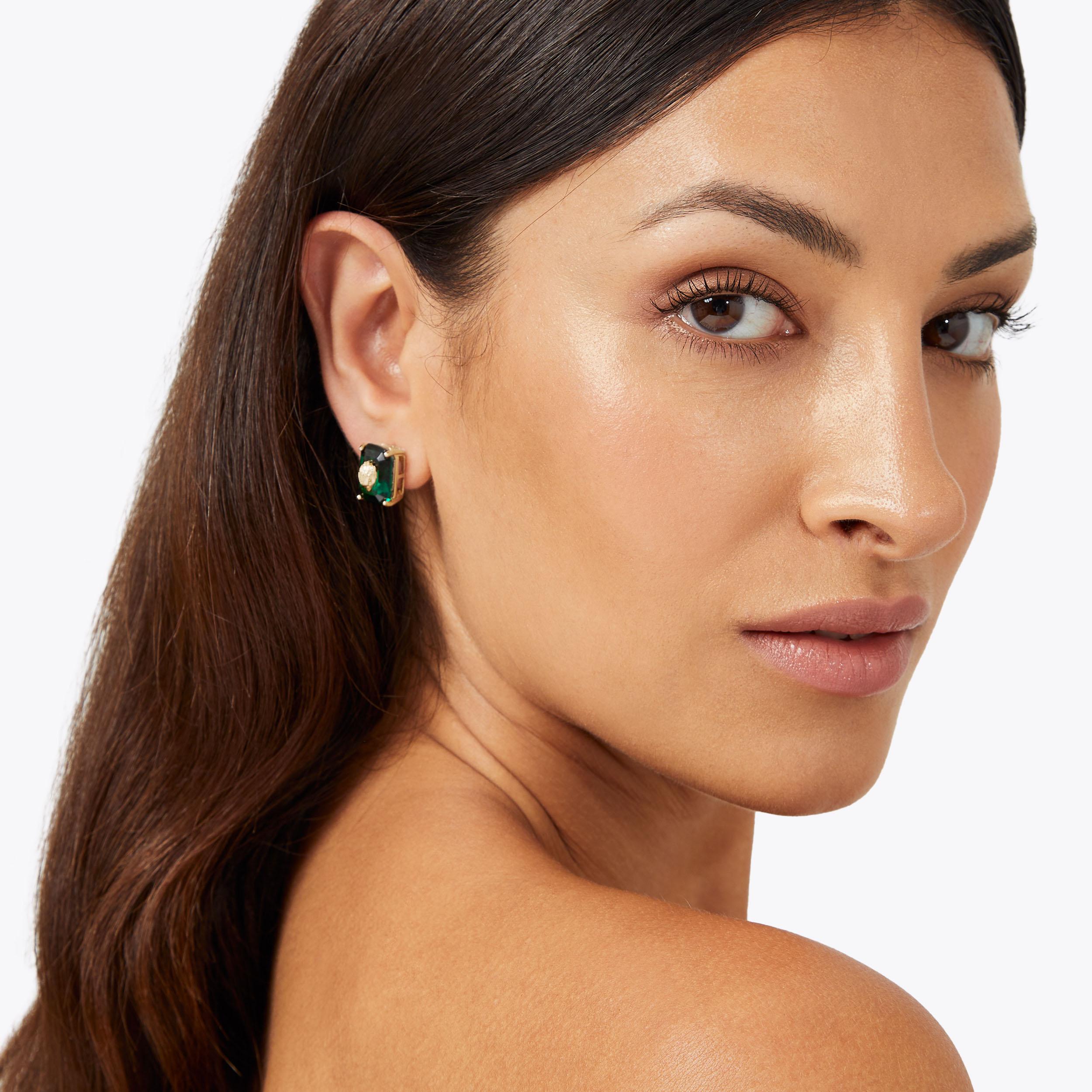 送料関税込【CRAFTD London】Stud Earrings ピアス (2色)国内発 CRYSTAL STUDS Green Stud Earrings by KURT GEIGER LONDON