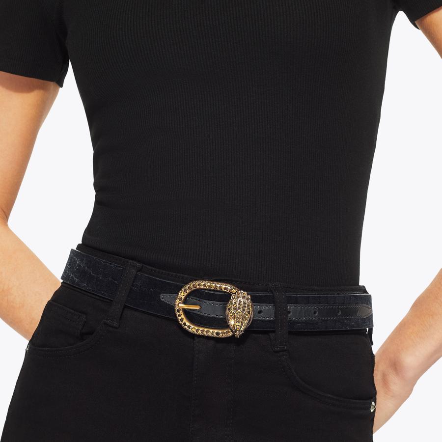 MAYFAIR 30 BELT Black Leather Belt by KURT GEIGER LONDON display picture 3