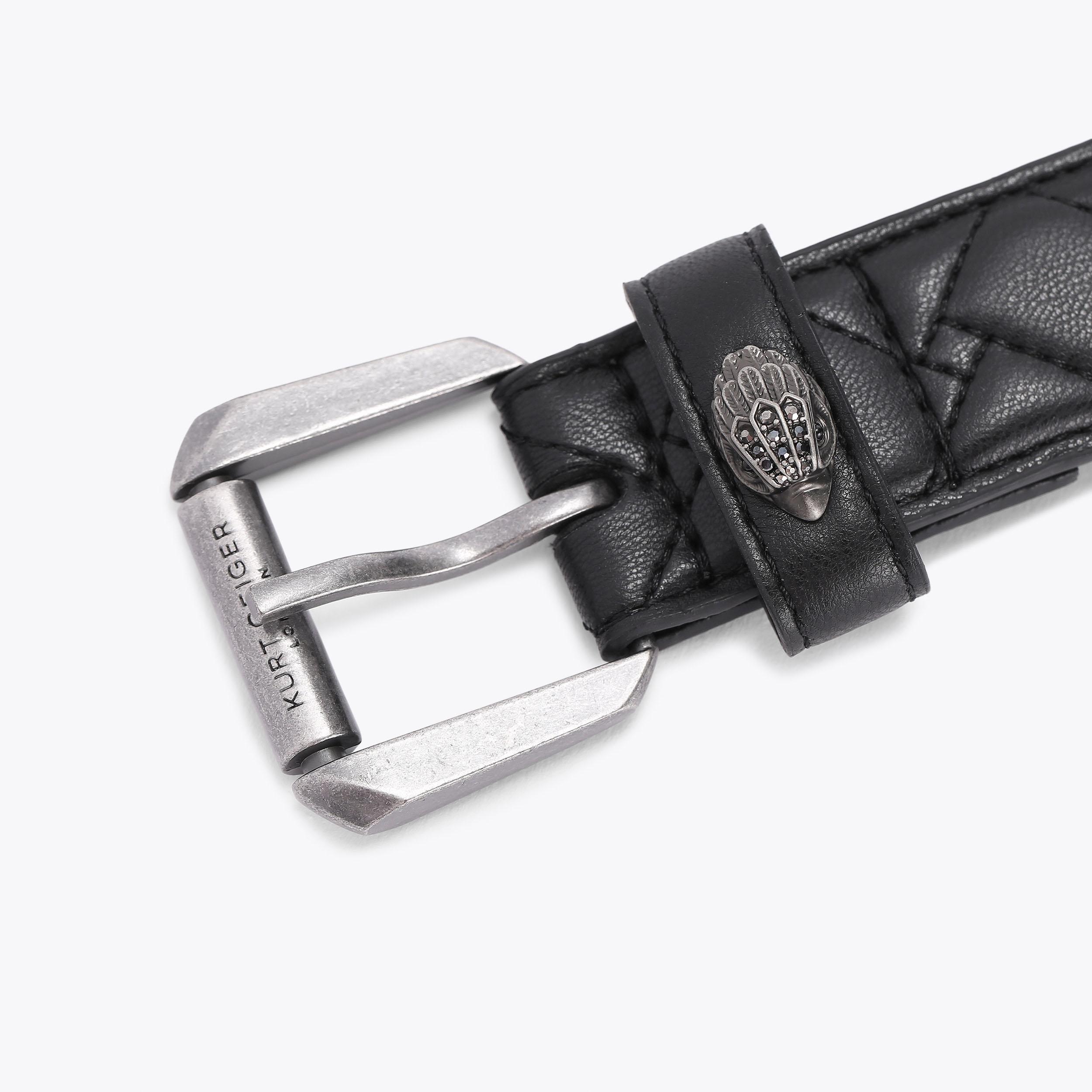 KENSINGTON 30 BELT Black Leather Quilted Belt by KURT GEIGER KENSINGTON 30 BELT Black Leather Quilted Belt by KURT GEIGER